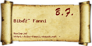Bibó Fanni névjegykártya