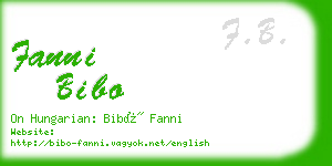 fanni bibo business card